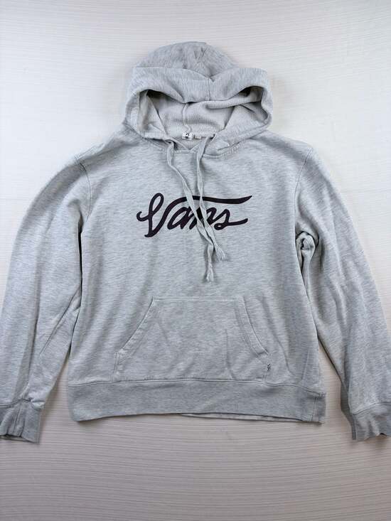 Vans Tops - Women’s Vans Script Logo Hoodie Size XL Gray Pullover Fleece